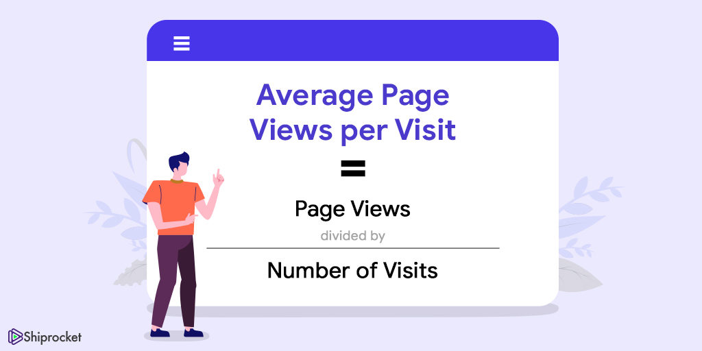 Average page views per visit formula