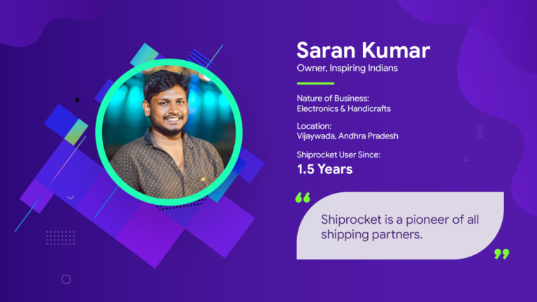 Shiprocket Seller Speaks Saran Kumar